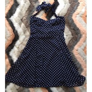 Polka dot halter dress
